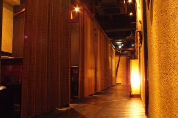 One of the corridors leading to private tables