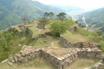 View from above at Takeda Castle ruins