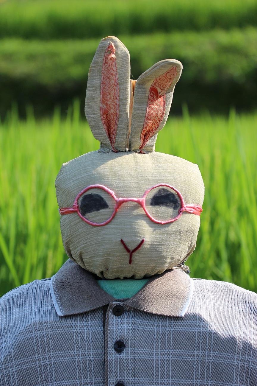 A rabbit scarecrow in Kaminada.