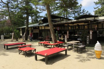 Hashidate Chaya or tea house is a local cafe to enjoy a drink or to buy some provisions for a beachside or cherry blossom picnic