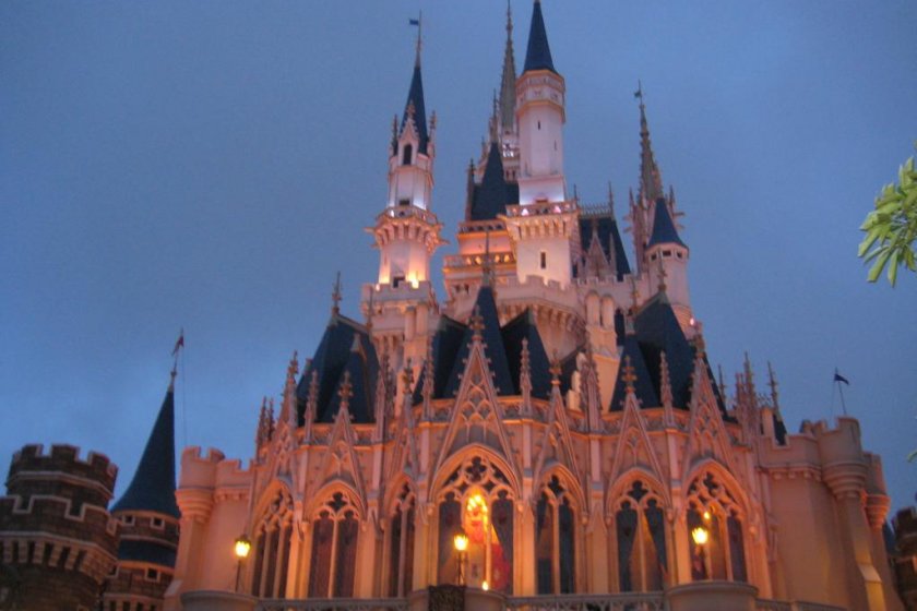 Cinderella Castle at dusk