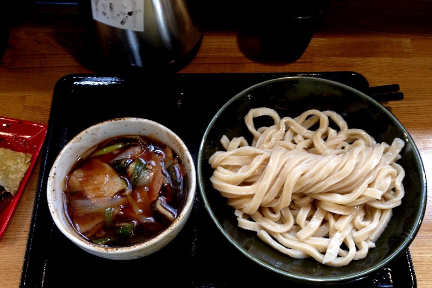 Meat soup and udon