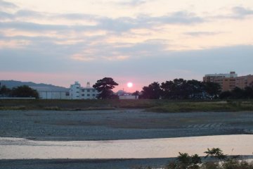 Sunrise seen from the Sakawa River Cycling Road