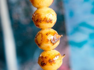 Mitarashi-dango: a great little snack to help warm you up from the cold