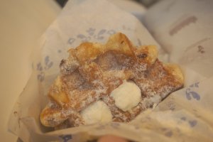 Waffle with cream cheese