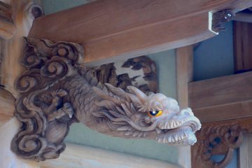 Traditional Fish carving on the roof of a house