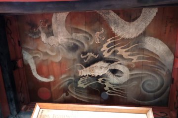 White dragon on the ceiling