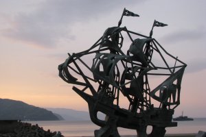 One of the sculptures on the seafront of Ito