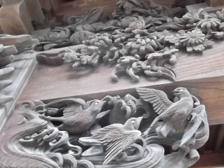 More of the detailed carvings under the eaves
