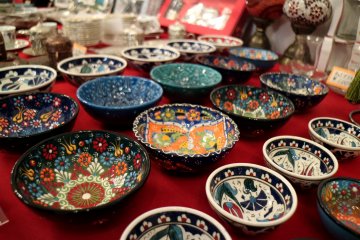 Turkish designed bowls are also for sale at the gift shop