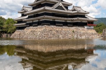 Matsumoto Castle is surrounded by a wide moat