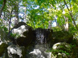 A small waterfall in the garden