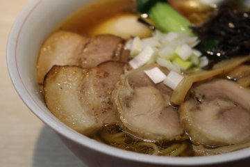 Close-up of bowl – pork charsiu