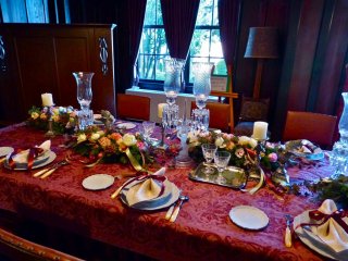 クリスマスディナーのテーブルセット