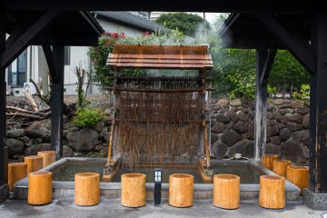 A hot spring at the entrance of the facility