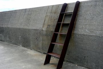 Ladder access to sea wall