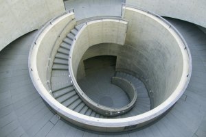 Spiraling staircase by Tadao Ando