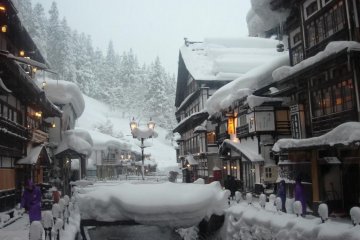 View of the main area of Ginzan Onsen