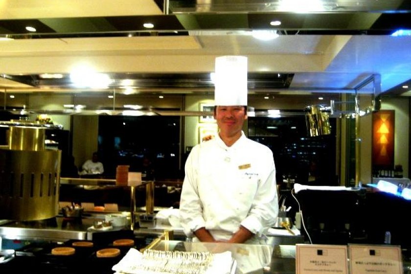 Chefs ready to cook to order at the Imperial Hotel Tokyo