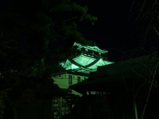 Illuminated castle from the shrine