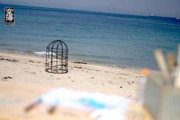 One of the unusual seating options against the ocean backdrop