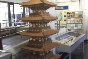 A model of a wooden pagoda
