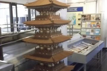 A model of a wooden pagoda