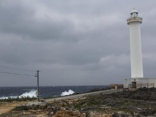 An inhospitable sea crashes against the coastline at Cape Zanpa