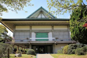 The Oyamazumi Shrine Treasure Hall from outside