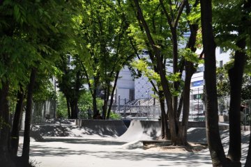Miyashita skatepark still relatively empty in the morning