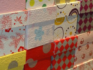 Washi covered gift boxes make an attractive display.