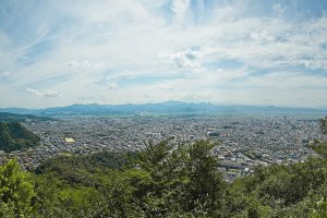 The view over Yamagata from Chitoseyama