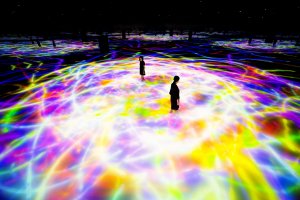 Drawing on the Water Surface Created by the Dance of Koi and People - Infinity // teamLab,  2016-2018