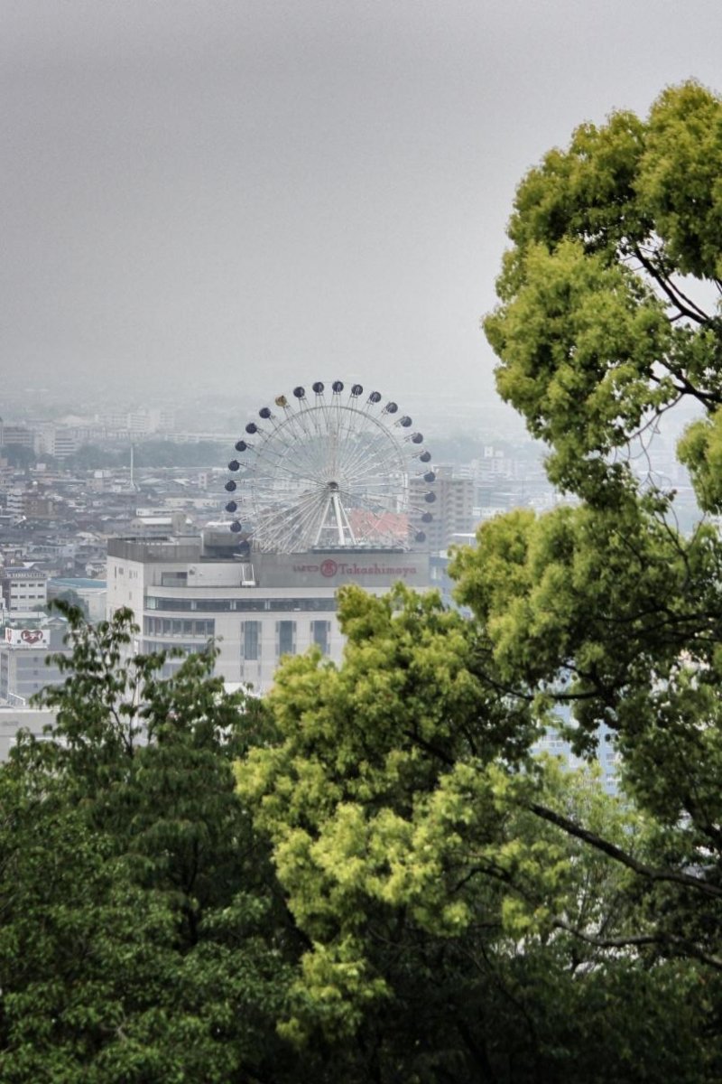'Kururin' Ferris wheel is easy to spot on the climb up to the castle