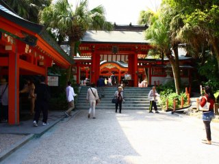 Aoshima Jinja is a shrine said to bring good luck to couples. It is set in the centre of the island, in the middle of thick subtropical jungle.