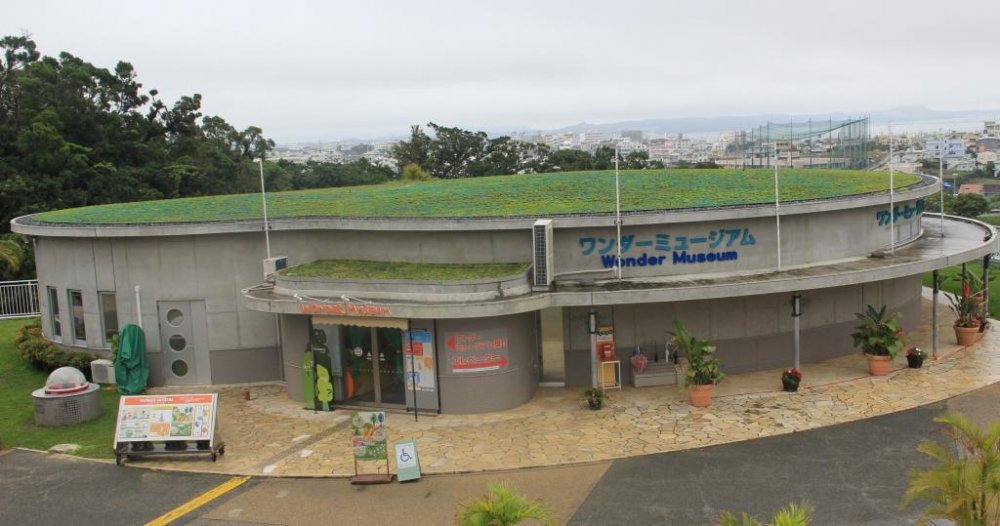 Wonder Museum là tòa nhà đầu tiên bên trái khi vào Vườn thú Okinawa