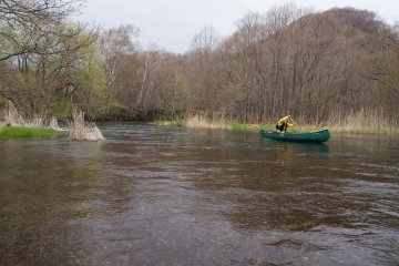 Canoeing is very popular on the Kushiro River