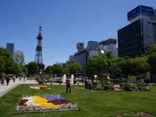 Warm summer day at Odori Park