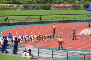 Events like the Okinawa Prefecture track and field competition for junior high students are held here