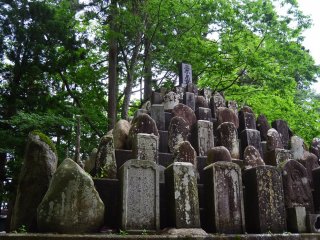 Stones of a&nbsp;Mandala in the grounds of a temple along the road to Kumano&nbsp;Shrine.