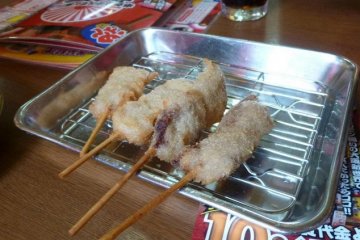 <p>Kushi katsu- Fried skewers</p>