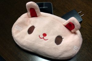 This sweet bunny case holds my Pocket WiFi and comes with me wherever I go.