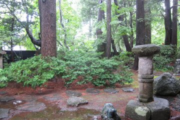 it was pouring rain, but still this traditional japanese garden is a sight to behold
