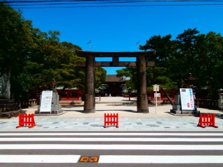 Hakozaki Shrine from the street
