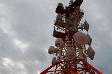 Communications tower at the summit