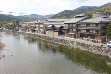 Japanese traditional housing along the river