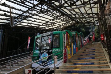 The Mitake Cable Car is the steepest funicular line in the Kanto area.
