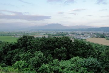 The view of Furano and Daisetsuzan National Park from the Wine House