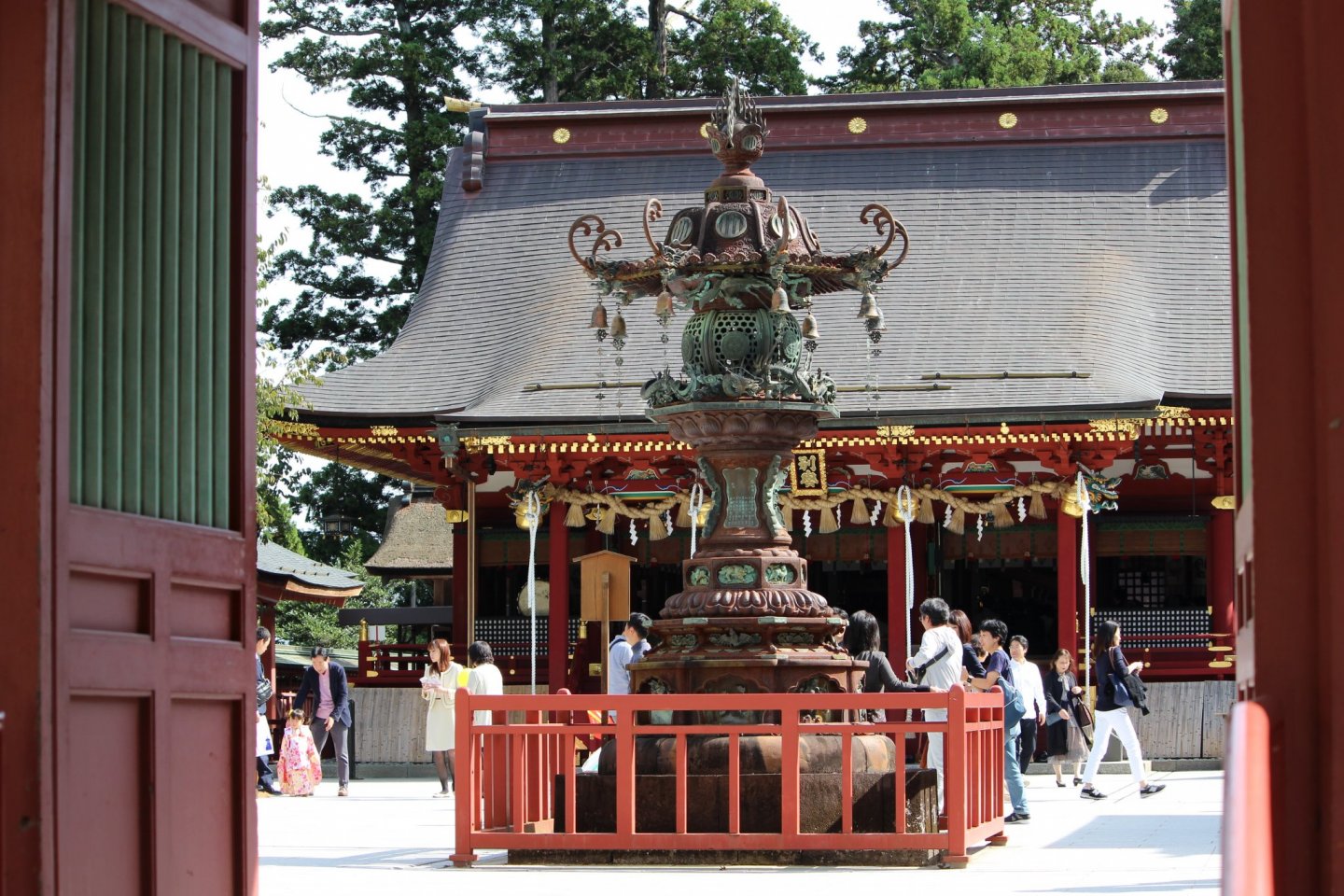 Lantern in the center of Shiogama Shrine