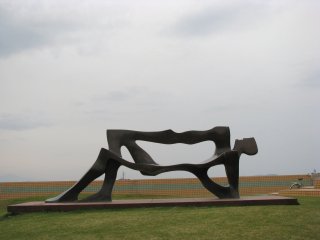 A stylish bench-like sculpture